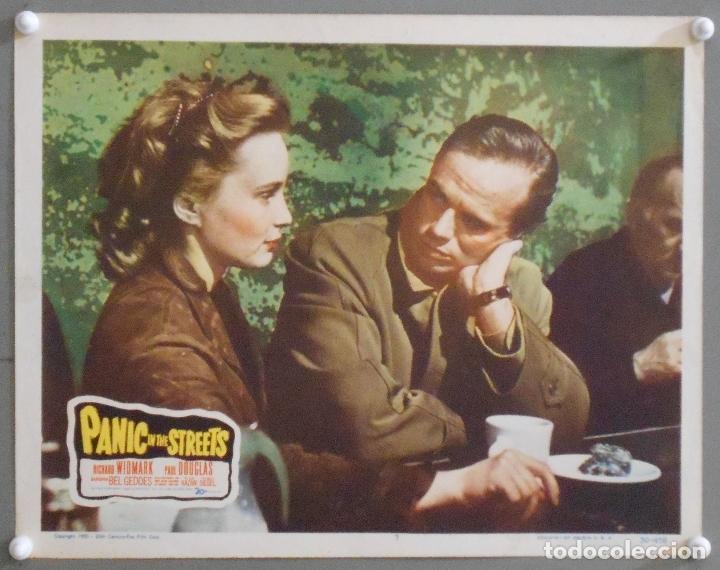 Cine: LCJ 947 PANICO EN LAS CALLES RICHARD WIDMARK ELIA KAZAN LOBBY CARD ORIGINAL AMERICANO