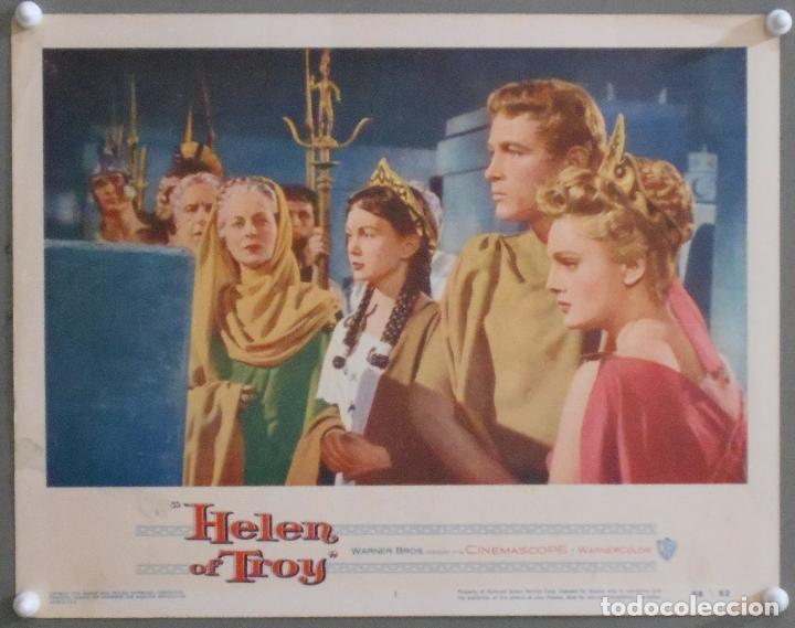 Cine: LCJ 963 HELENA DE TROYA ROSSANA PODESTA JACQUES SERNAS PEPLUM LOBBY CARD ORIGINAL AMERICANO