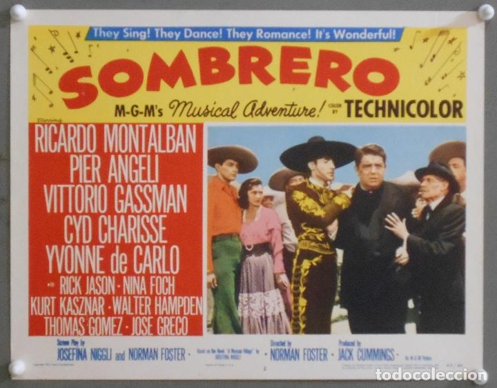 Cinema: LCJ 968 SOMBRERO MONTALBAN PIER ANGELI CYD CHARISSE YVONNE DE CARLO LOBBY CARD ORIGINAL AMERICANO