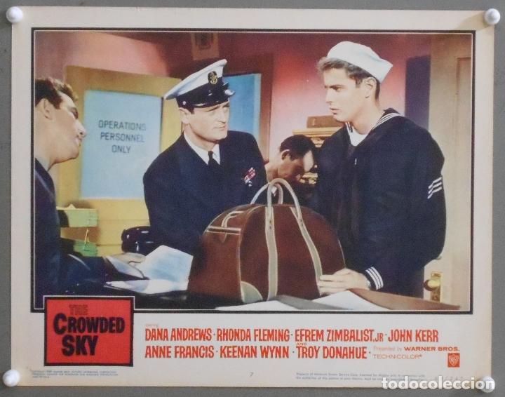 Cinema: LCJ 971 THE CROWDED SKY DANA ANDREWS TROY DONAHUE RHONDA FLEMING LOBBY CARD ORIGINAL AMERICANO