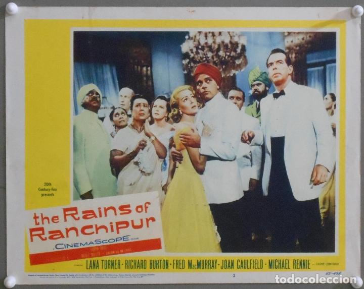 Cine: LCJ 973 LAS LLUVIAS DE RANCHIPUR LANA TURNER RICHARD BURTON LOBBY CARD ORIGINAL AMERICANO