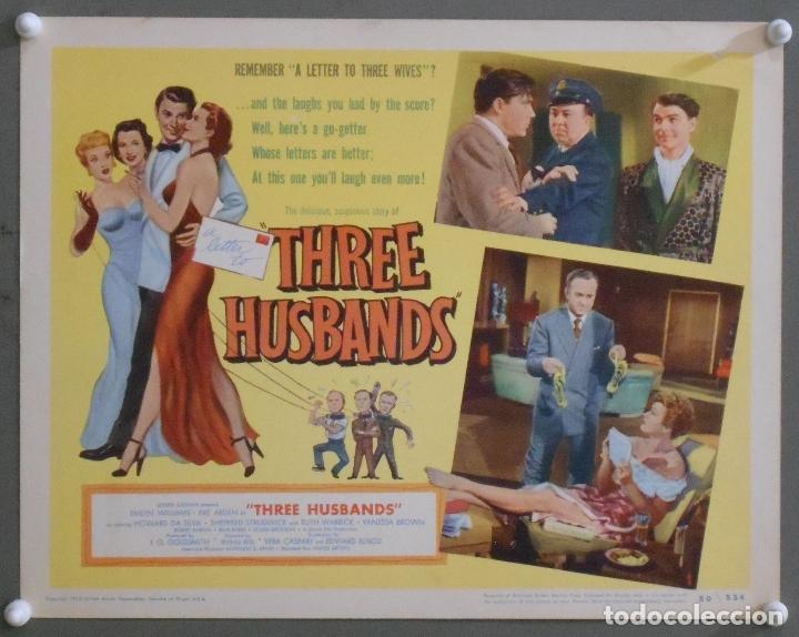 Cine: LCJ 983 THREE HUSBANDS EMLYN WILLIAMS EVE ARDEN TITLE LOBBY CARD ORIGINAL AMERICANO