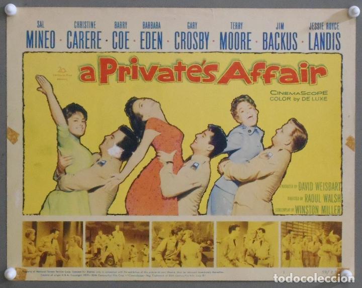 Cine: LCJ 990 NEGOCIOS DEL CORAZON SAL MINEO RAOUL WALSH TITLE LOBBY CARD ORIGINAL AMERICANO