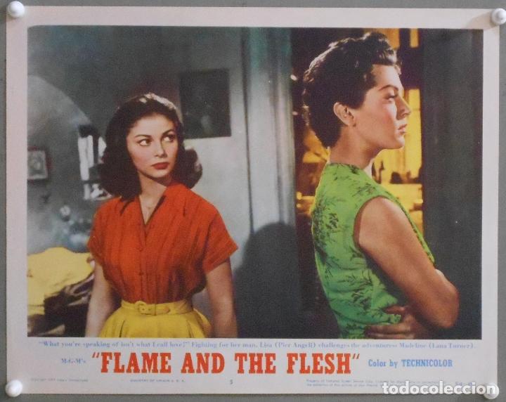 Cine: LCJ 999 FLAME AND THE FLESH LANA TURNER PIER ANGELI LOBBY CARD ORIGINAL AMERICANO