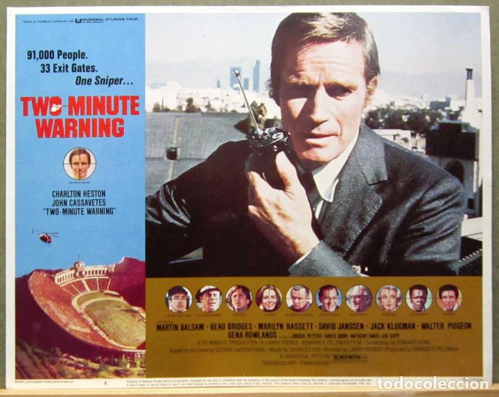 Cine: LCJ 1236 PANICO EN EL ESTADIO CHARLTON HESTON JOHN CASSAVETES LOBBY CARD ORIG AMERICANO