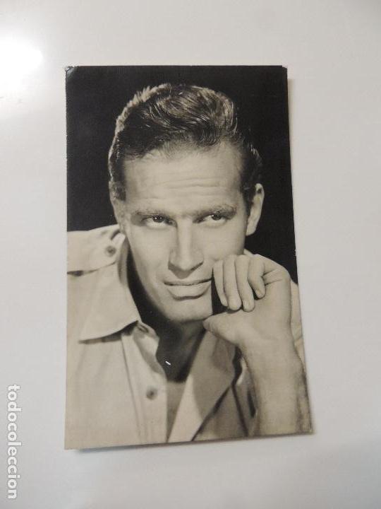Cine: charlton heston - postal original b/n - archivo bermejo - el secreto de los incas