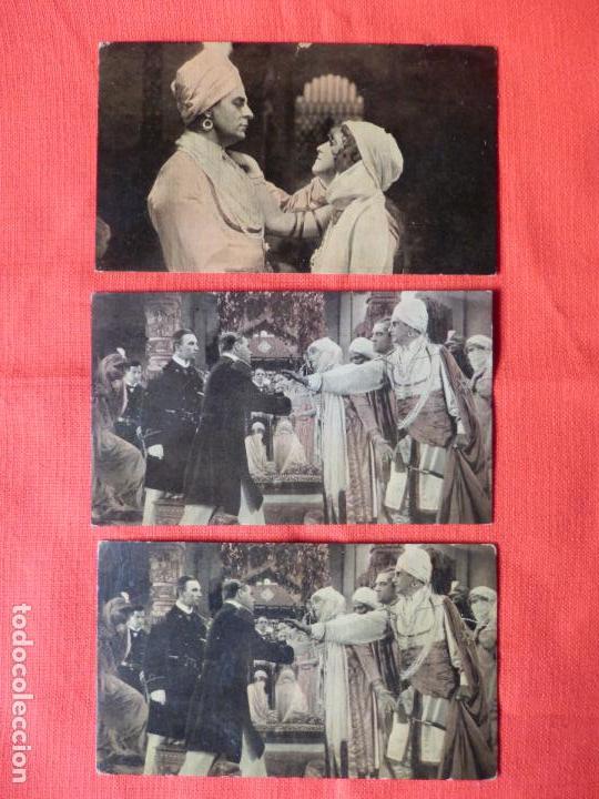 Cine: la favorita del maharadjah, 3 fotocromos a&ntilde;os 20 cine mudo, 1 repe, nordisk, chocolates salas