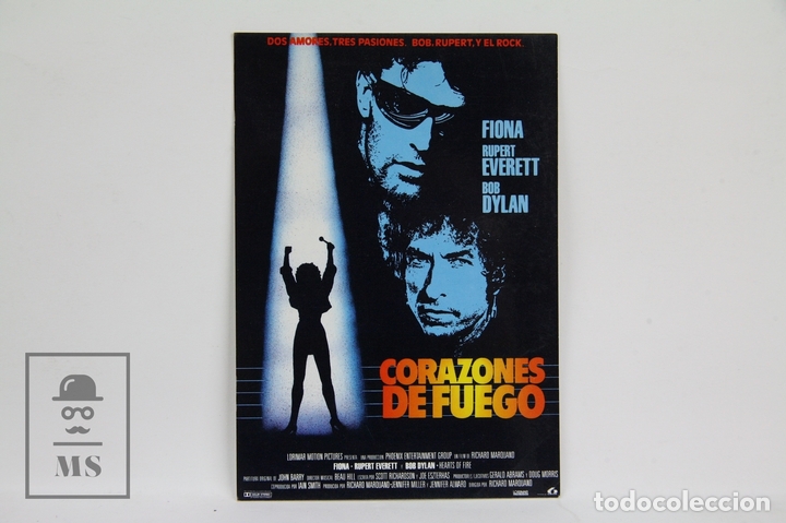 Cine: Postal/Tarjeta Publicitaria de Cine - Corazones De Fuego - Rupert Everett, Bob Dylan - Lauren Films