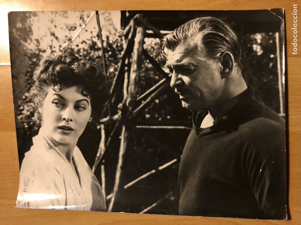 Cine: Foto original de clark gable y ava gardner en mogambo.18x24 cm
