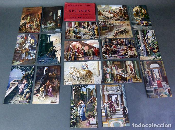 Cinema: 18 postales Quo Vadis Les oeuvres Mastroianni Sculptochromie AN Par&iacute;s en su funda sin circular
