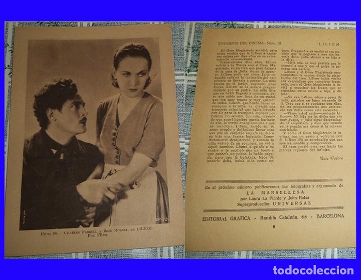 Cinema: CHARLES FARRELL Y ROSE HOBART POSTAL ESTAMPAS DEL CINEMA PELICULA LILIOM 1930 Mide 20/15 cm.