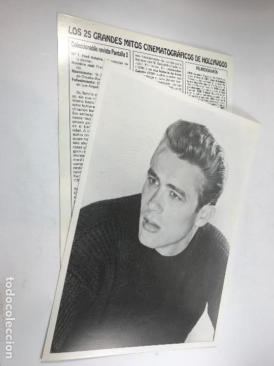 Cine: POSTAL GRAN FORMATO JAMES DEAN (REVISTA PANTALLA 3) CON BIOGRAFIA Y FILMOGRAFIA AL DORSO.