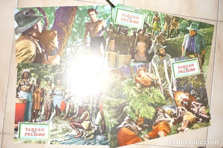 Cine: LOTE 10 FOTOCROMOS TARZAN EN PELIGRO - LEX BARKER