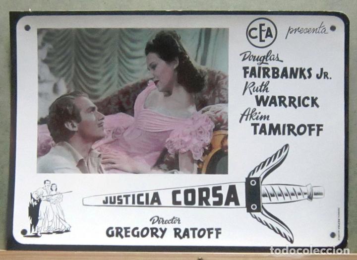 Cine: YH38D JUSTICIA CORSA DOUGLAS FAIRBANKS JR RUTH WARRICK FOTOCROMO CARTON ORIGINAL ESTRENO