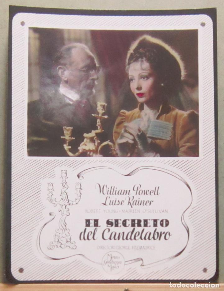 Cine: YH44D EL SECRETO DEL CANDELABRO WILLIAM POWELL LOUISE RAINER FOTOCROMO CARTON ORIGINAL ESTRENO