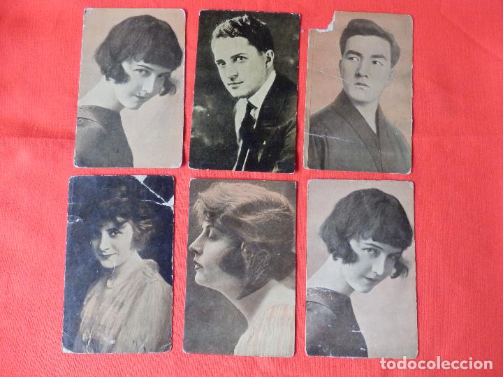 Cin&eacute;ma: ajuria, artistas 6 fotocromos (1 repe), cine mudo, chocolates amatller marca luna