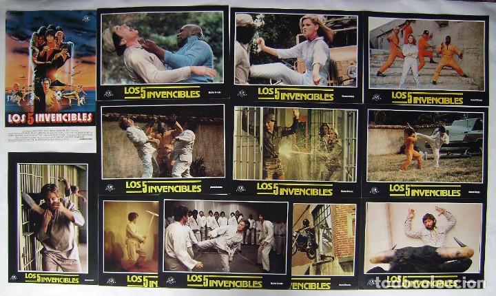 Cinema: LOS 5 INVENCIBLES, con Joe Lewis, juego completo de 12 FOTOCROMOS.