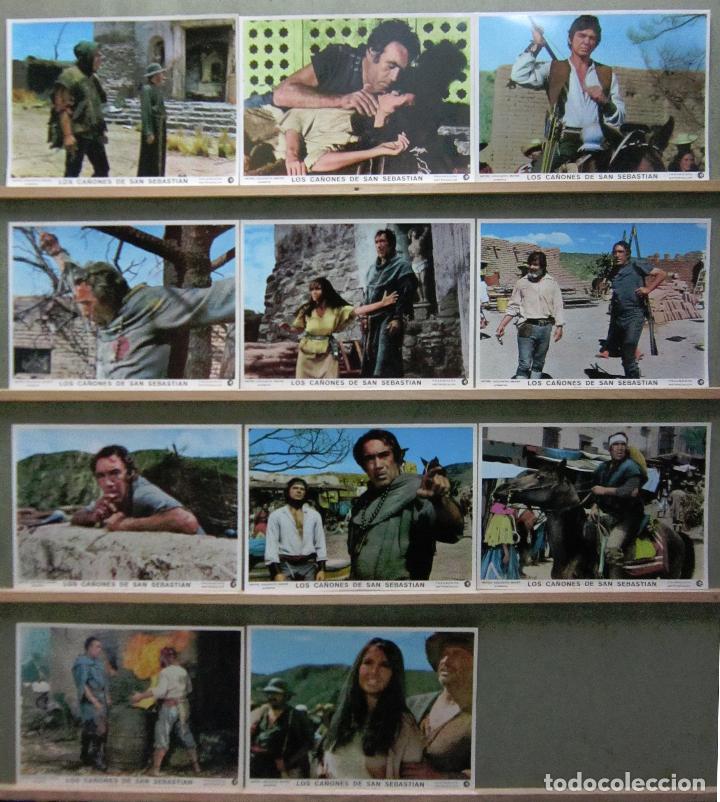 Cine: YQ21 LOS CA&Ntilde;ONES DE SAN SEBASTIAN ANTHONY QUINN CHARLES BRONSON SET 11 FOTOCROMOS ORIGINAL ESTRENO