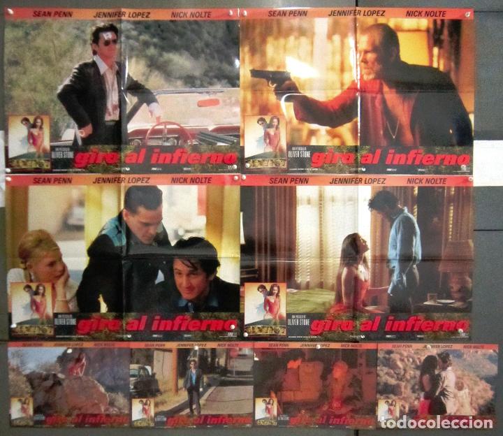 Cine: YQ80 GIRO AL INFIERNO OLIVER STONE JENNIFER LOPEZ SEAN PENN SET COMPLETO 8 FOTOCROMOS ORIG ESTRENO