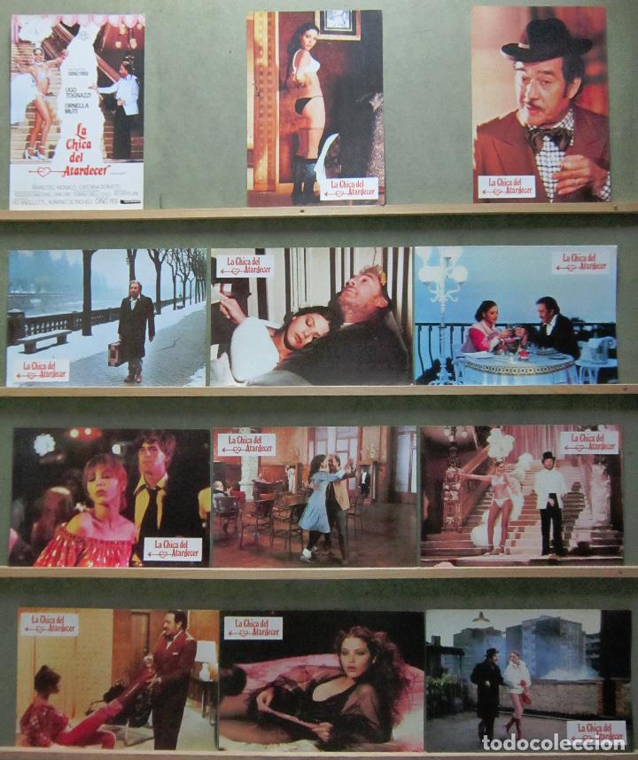 Cine: YR26 LA CHICA DEL ATARDECER UGO TOGNAZZI ORNELLA MUTI SET COMPLETO 12 FOTOCROMOS ORIGINAL ESTRENO