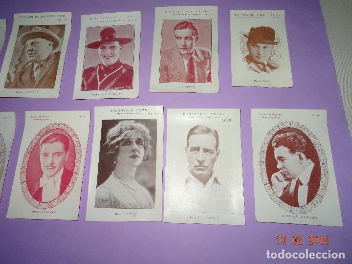 Cin&eacute;ma: Antiguo Lote de 11 Foto Postales de Actores y Actrices de BIBLIOTECA FILMS y Otros - A&ntilde;o 1930-40s.