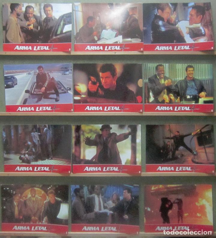 Cinema: YR61 ARMA LETAL 4 MEL GIBSON SET COMPLETO 12 FOTOCROMOS ORIGINAL ESTRENO