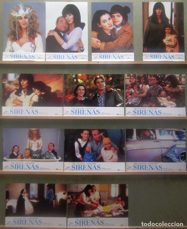 Cinema: YR86 SIRENAS CHER WINONA RYDER SET COMPLETO 12 FOTOCROMOS ORIGINAL ESTRENO
