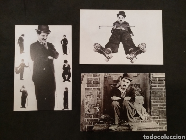 Cine: Lote de 3 postales Charlie chaplin