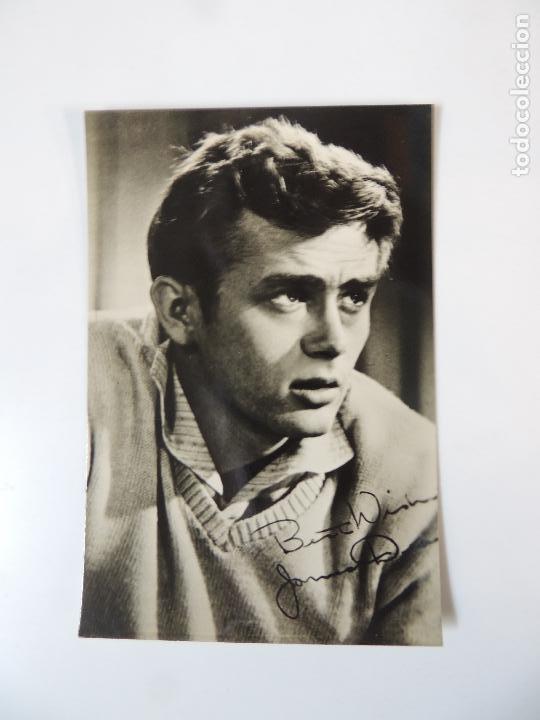 Cine: james dean - postal original b/n - autografo impreso