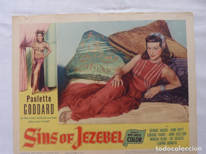 Cinema: Lobby Card Sins of Jezebel, A&ntilde;o 1953, Paulette Goddard