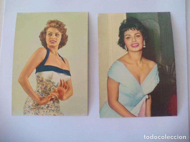 Cine: Lote de 2 postales de la actriz SOFIA LOREN. PUBLISHED BY EAST-WEST.TARJETA POSTAL POSTCARD