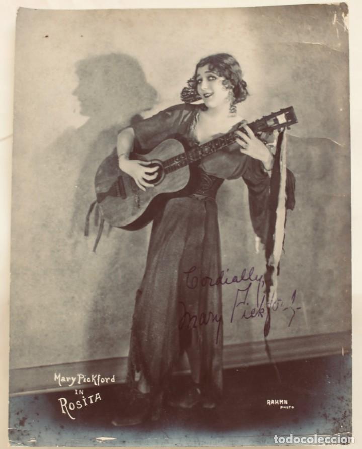 Cine: MARY PICKFORD  EN  'Rosita' 1923- DEDICATORIA DE LA ACTRIS- ESTUDIOS RAHMN PHOTO-16,4 cm x 21,5 cm.