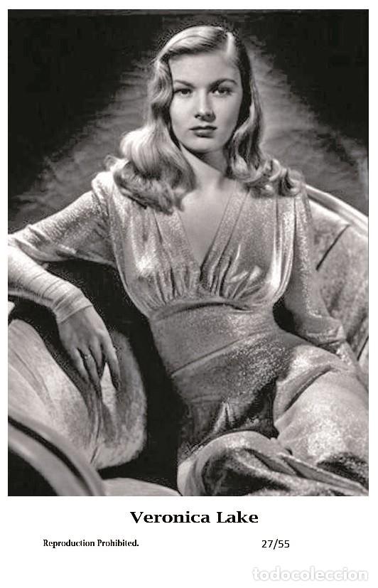 Cine: VERONICA LAKE - Film star Pin Up PHOTO POSTCARD - 27-55 Swiftsure Postcard