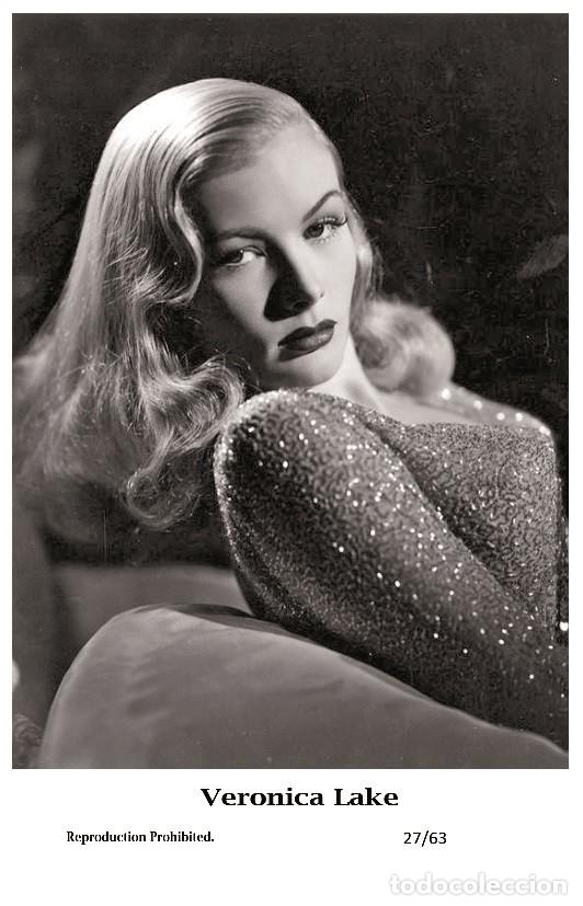 Cine: VERONICA LAKE - Film star Pin Up PHOTO POSTCARD - 27-63 Swiftsure Postcard