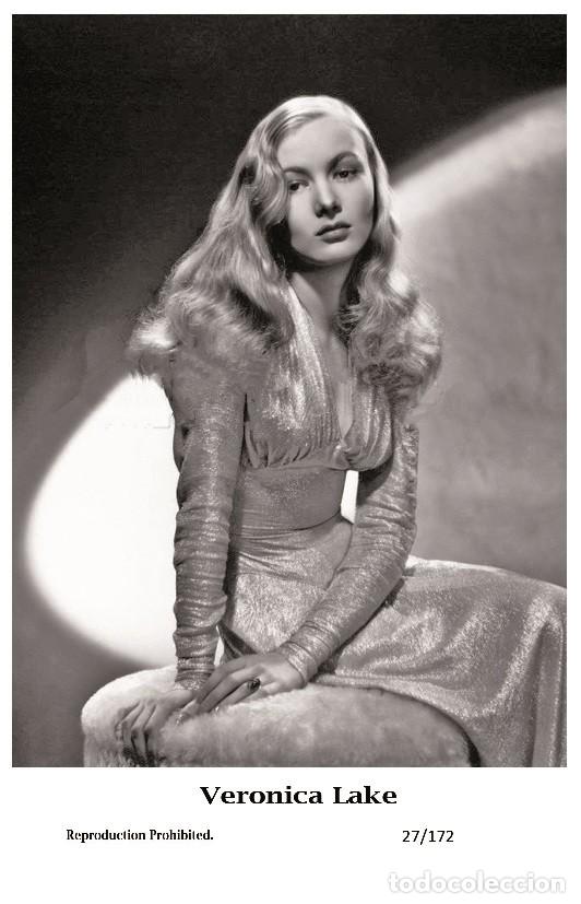 Cine: VERONICA LAKE - Film star Pin Up PHOTO POSTCARD - 27-172 Swiftsure Postcard