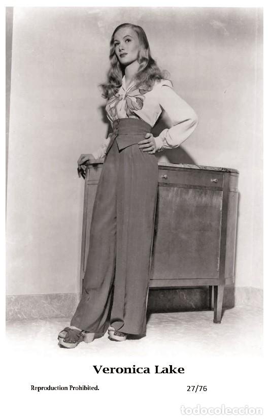 Cine: VERONICA LAKE - Film star Pin Up PHOTO POSTCARD - 27-76 Swiftsure Postcard