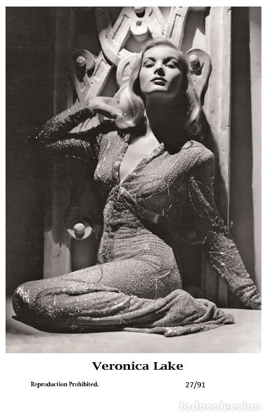 Cine: VERONICA LAKE - Film star Pin Up PHOTO POSTCARD - 27-91 Swiftsure Postcard