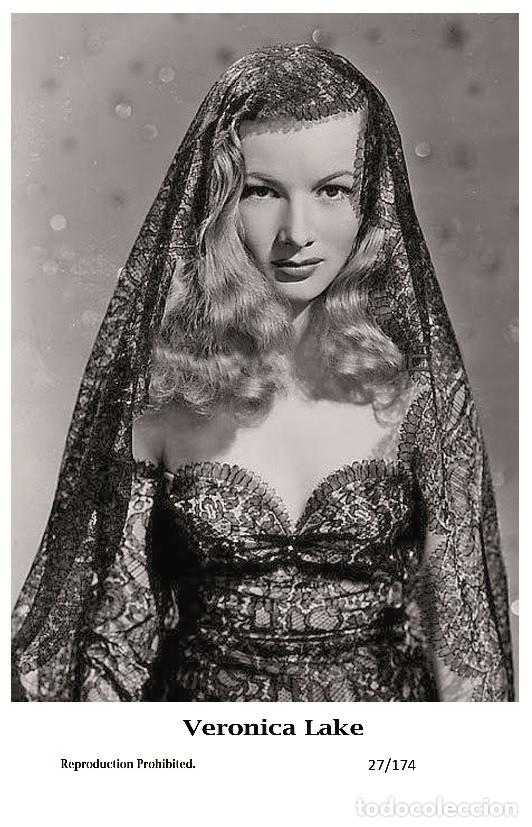 Cine: VERONICA LAKE - Film star Pin Up PHOTO POSTCARD - 27-174 Swiftsure Postcard