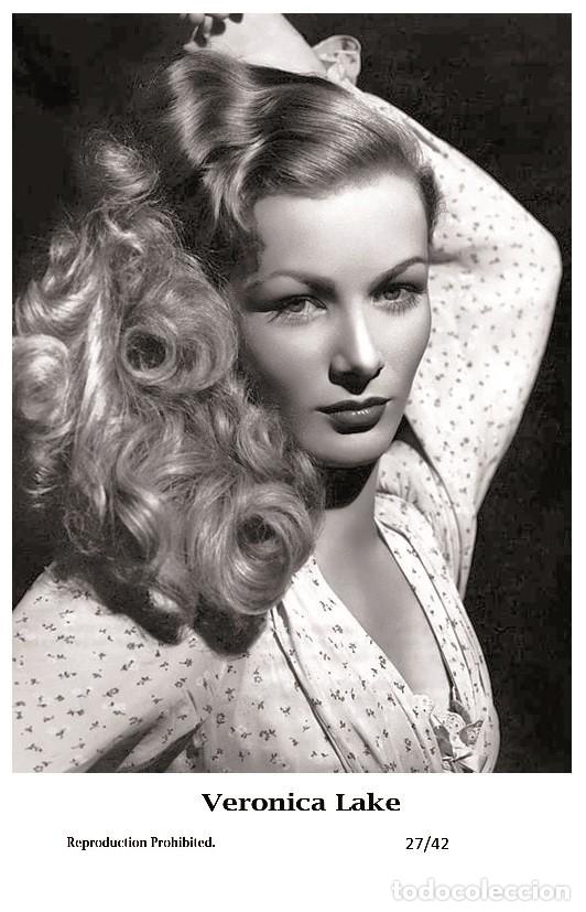 Cine: VERONICA LAKE - Film star Pin Up PHOTO POSTCARD - 27-174 Swiftsure Postcard
