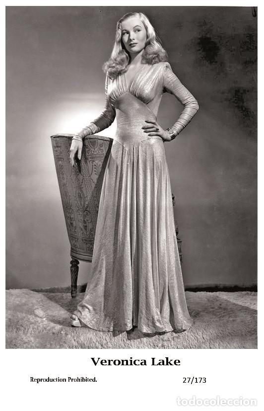 Cine: VERONICA LAKE - Film star Pin Up PHOTO POSTCARD - 27-173 Swiftsure Postcard