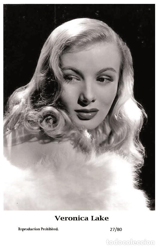 Cine: VERONICA LAKE - Film star Pin Up PHOTO POSTCARD - 27-80 Swiftsure Postcard