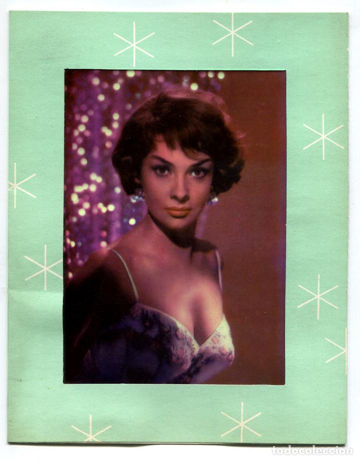 Cinema: GINA LOLLOBRIGIDA POSTAL ORIGINAL E SUIZA A&Ntilde;OS 60 Y ES UNA DIAPOSITIVA