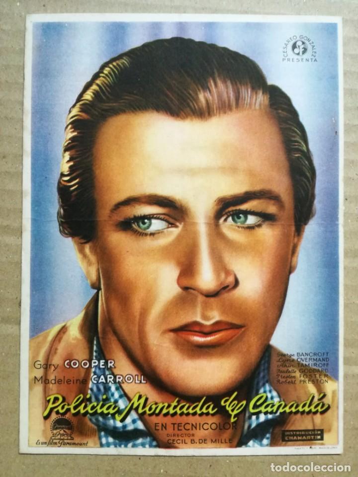 Cine: PROGRAMA DE CINE GRANDE POLIC&Iacute;A MONTADA DEL CANAD&Aacute;, POR GARY COOPER