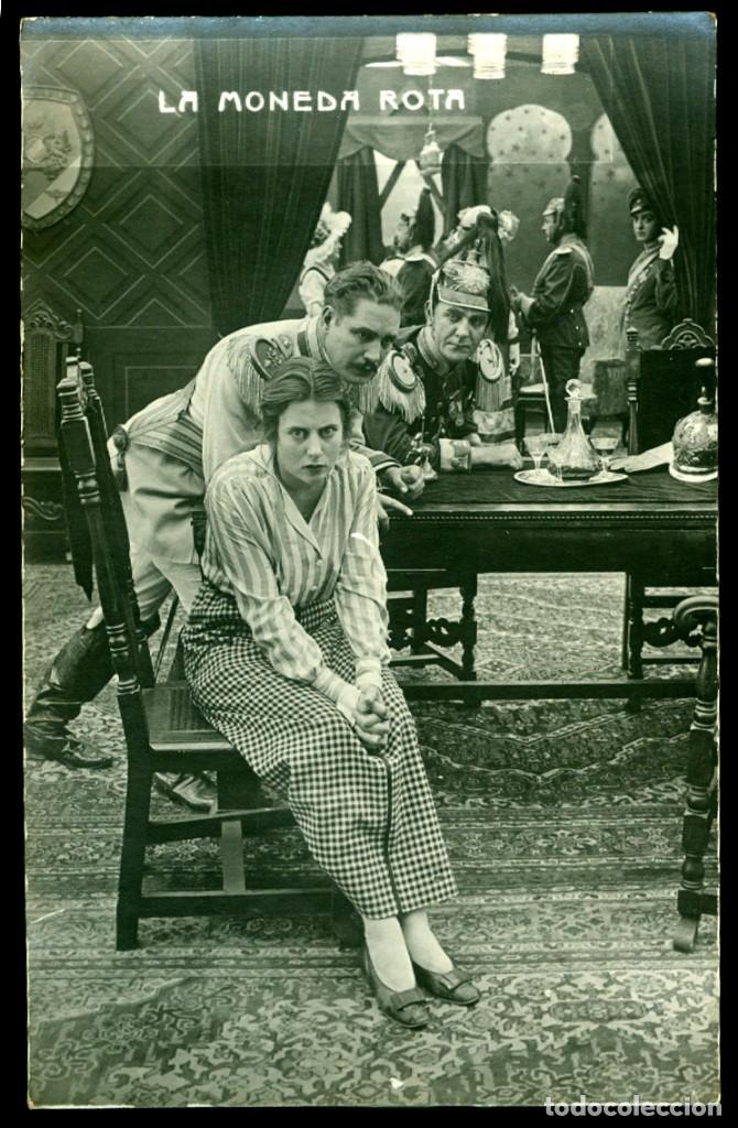 Cine: CINE MUDO - 1914 - LA MONEDA ROTA - LOTE DE 9 POSTALES FOTOGR&Aacute;FICAS