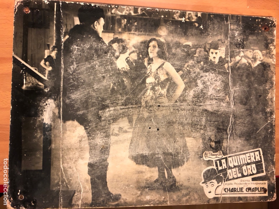 Cine: Fotocromo original carton la quimera del oro.charlie chaplin charlot