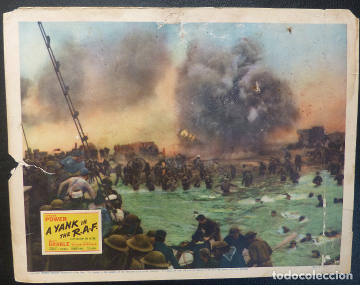 Cinema: A Yank in the R.A.F. Tarjeta original lobby Card, a&ntilde;o 1941, Tyrone Power, Betty Grable(2588)