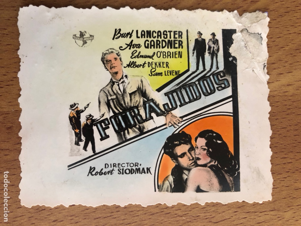 Cine: Tarjeta clich&eacute; cine 8x6 cm forajidos ava gardner Burt lancaster robert siodmak