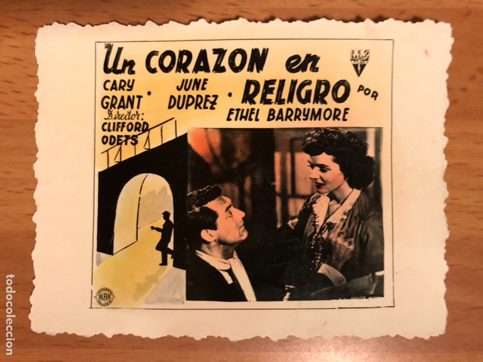 Cine: Tarjeta clich&eacute; cine 8x6cm un coraz&oacute;n en peligro cary grant