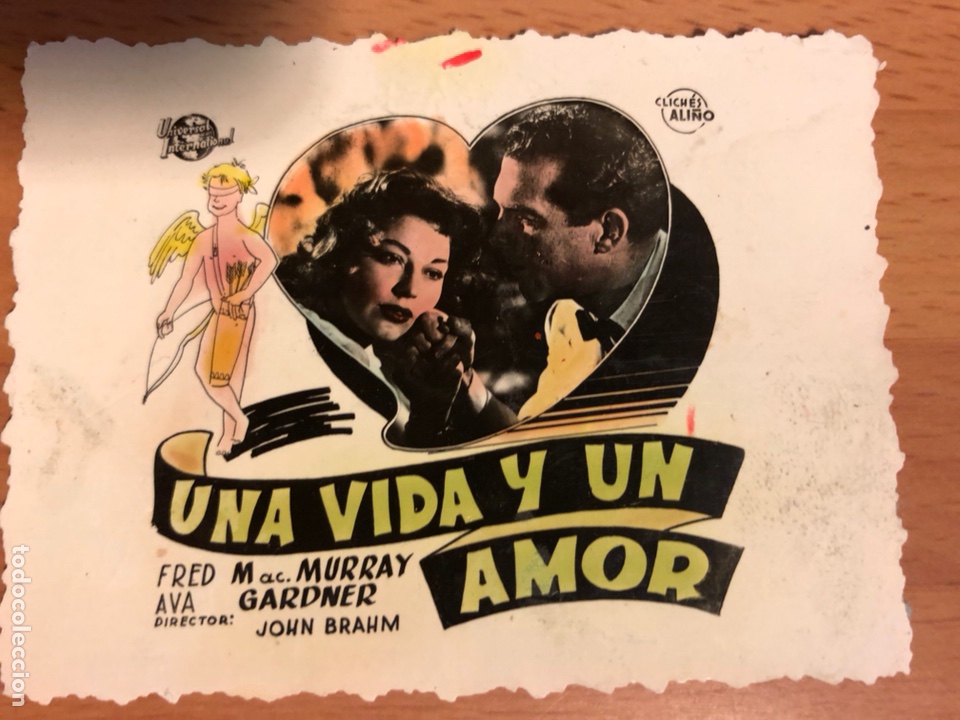 Cine: Tarjeta clich&eacute; cine 8x6cm una vida y un amor ava gardner fred Mac murray