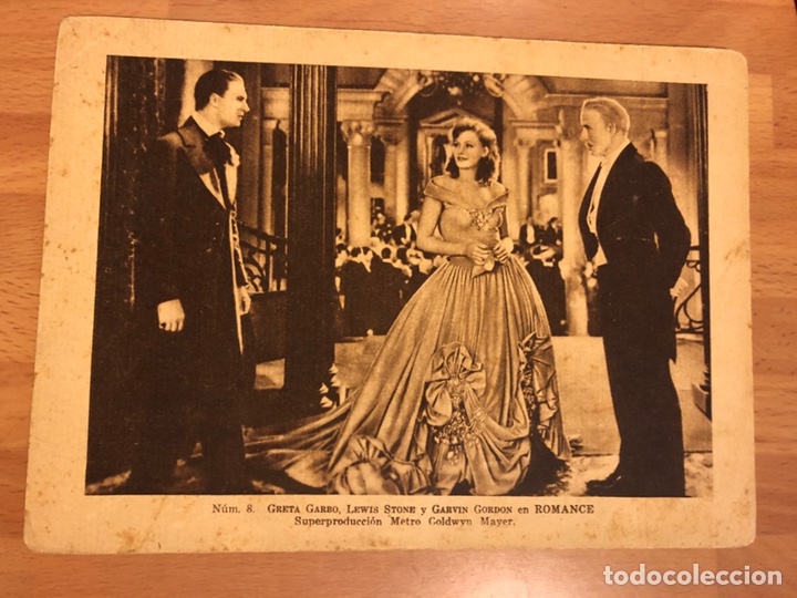 Cine: Tarjeta 20 x 15 cm estampas del cinema 8 Greta garbo romance